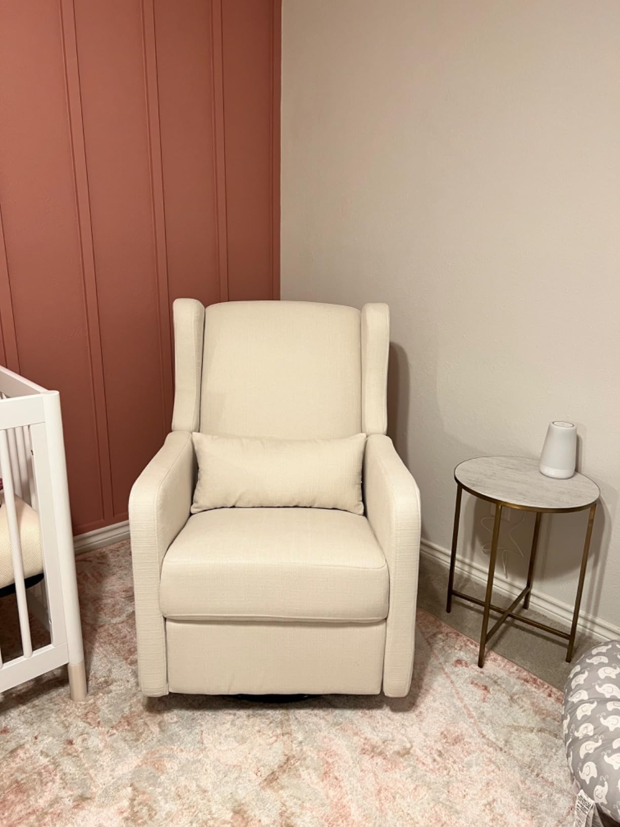 Carter's by DaVinci Arlo Recliner, Cozy Cream | Glider Recliner Nursery Chair w/ 360° Swivel - GREENGUARD Gold & FSC Certified Glider Rocking Chair customer photo 1