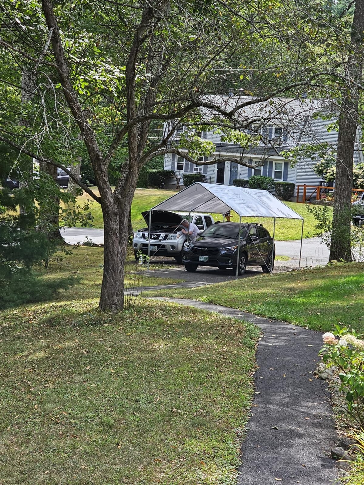 Outsunny 10'x20' Carport Outdoor Heavy Duty Galvanized Car Canopy White | Party Tent, Anchor Kit, 3 Reinforced Steel Cables customer photo 2