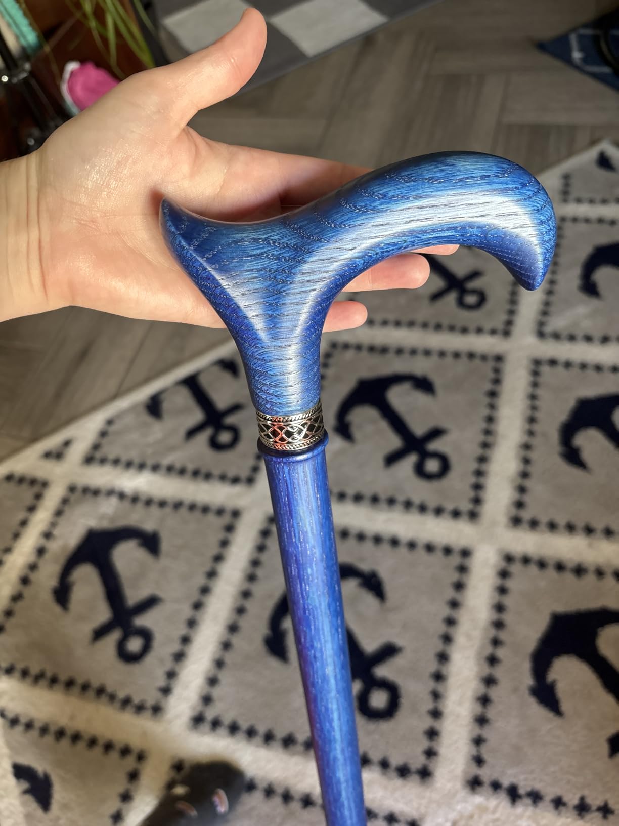 Asterom Handcrafted Walking Cane, Stylish Wooden Canes for Men, Oak Wood customer photo 1