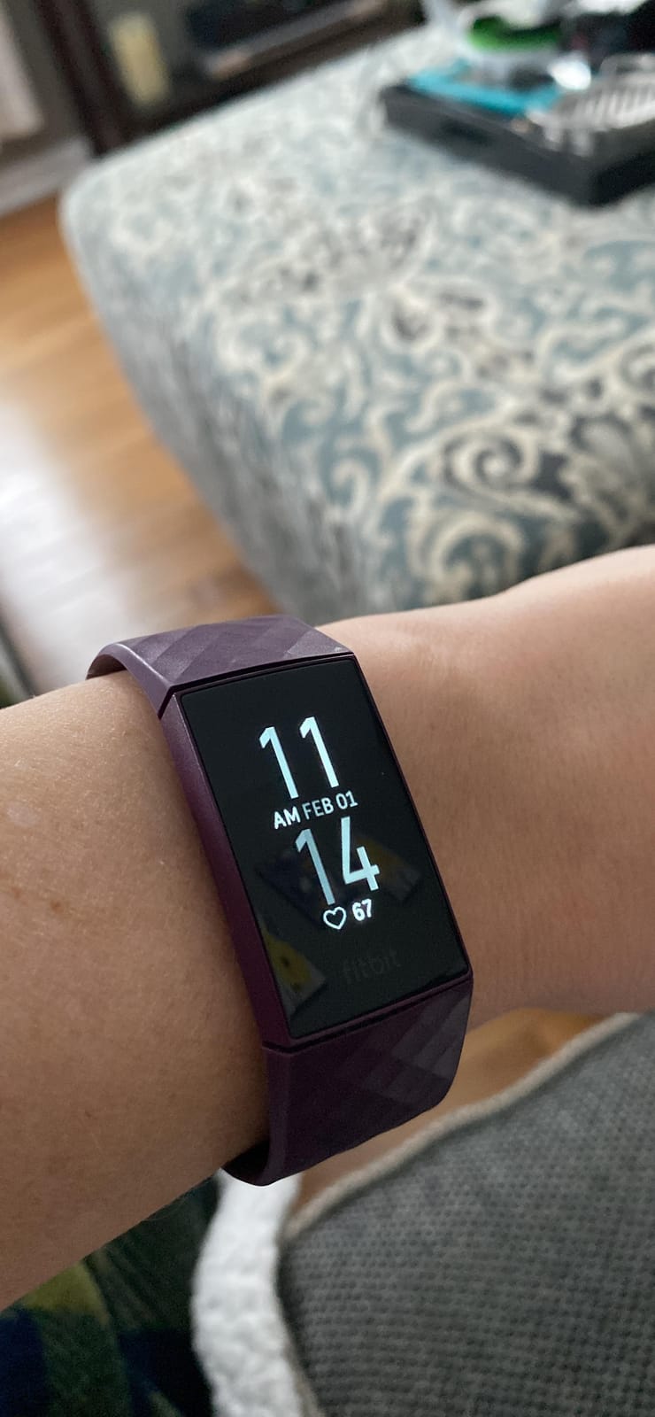 Fitbit Charge 4 Fitness and Activity Tracker with Built-in GPS, Heart Rate, Sleep & Swim Tracking, Rosewood/Rosewood, One Size (S &L Bands Included) customer photo 2