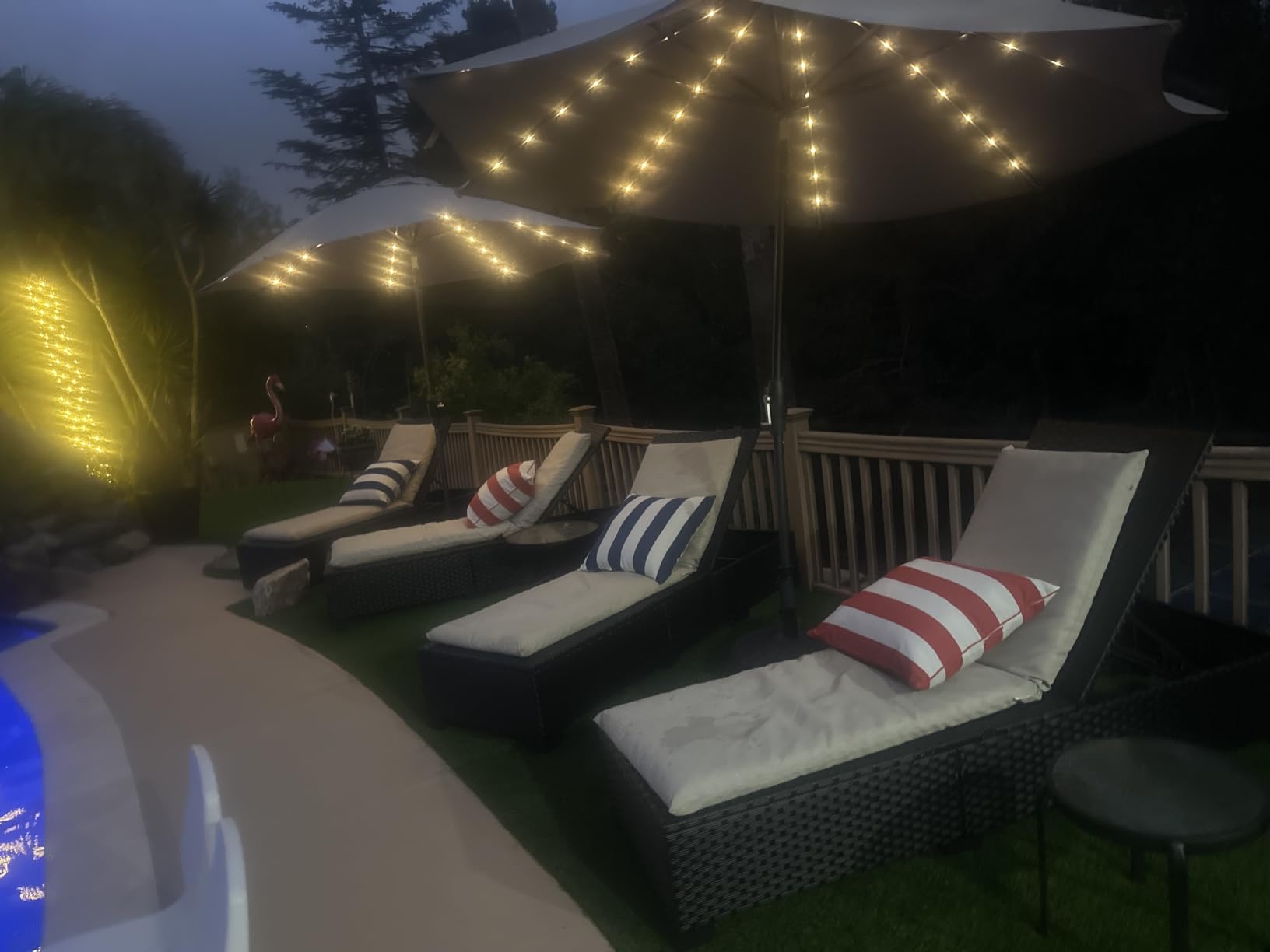 WAROOM Outdoor Chaise Lounge Chairs for Outside Patio Furniture Set of 2 Wicker Recliner Black Rattan Sunbathing Lounger Adjustable Backrest Pool Reclining Chair, Khaki Cushion customer photo 1