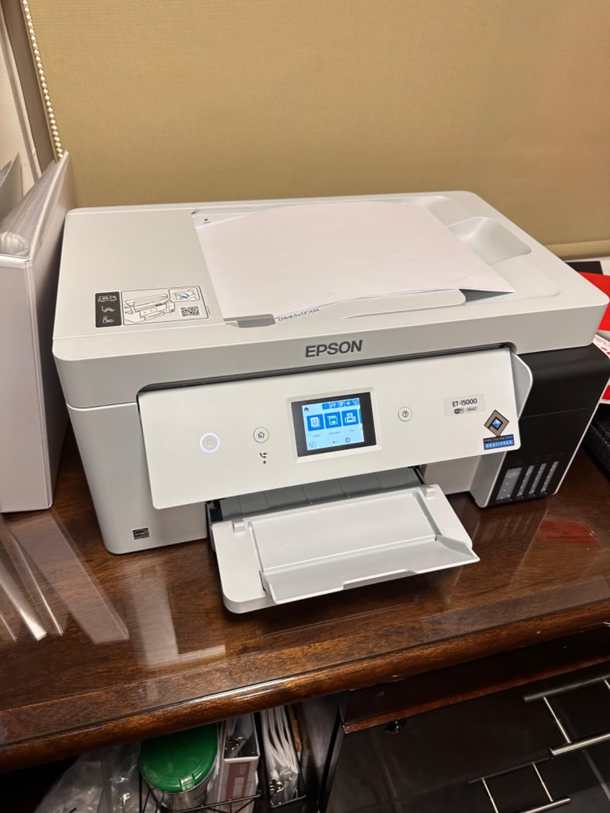 Epson EcoTank ET-15000 Wireless Color All-in-One Supertank Printer with Scanner, Copier, Fax, Ethernet and Printing up to 13 x 19 Inches, White customer photo 2