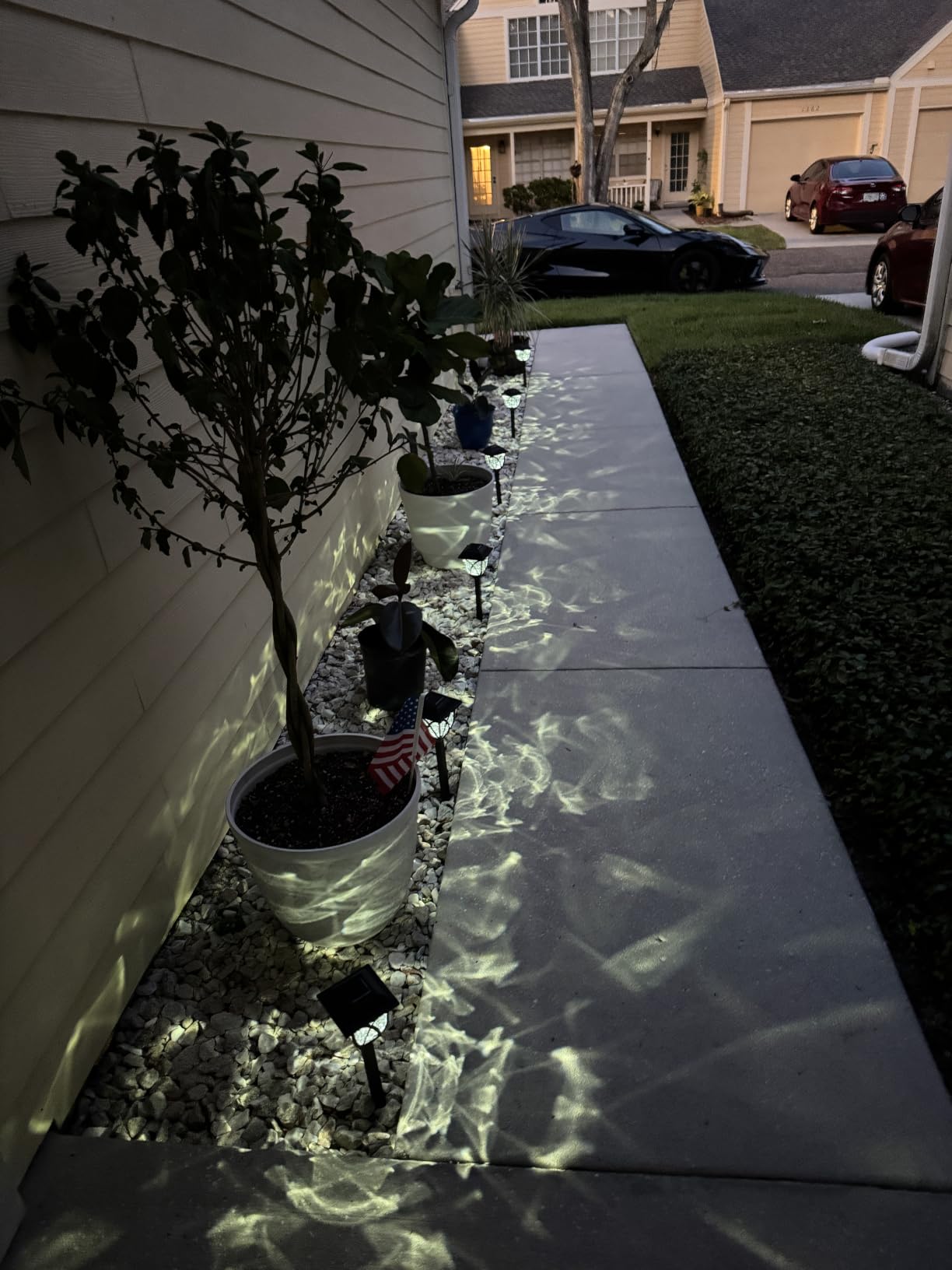 GIGALUMI 6 Pack Solar Lights Outdoor Waterproof, LED Solar Garden Lights | Outdoor Decorations, Garden Decor for Yard, Patio, Landscape, Planter, Walkway (Warm White) customer photo 1