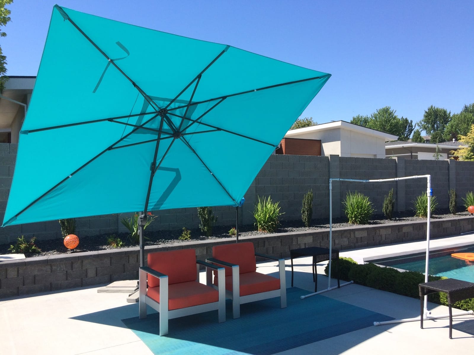 Sunnyglade 10x13Ft Cantilever Patio Umbrella Rectangular Deluxe Offset Tan | 360°Rotation Offset Patio Umbrella UV-Resistant Waterproof 4-Level Tilt & Sturdy Aluminum Frame for Garden Deck Pool Yard customer photo 2