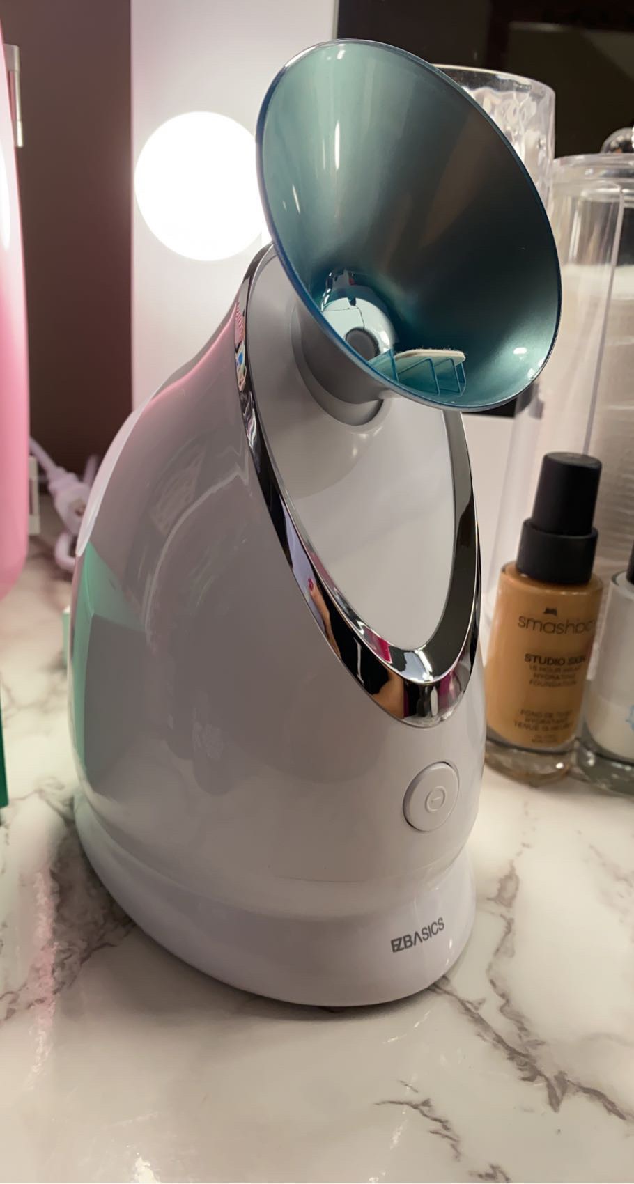 EZBASICS Facial Steamer, Nano Ionic Warm Mist for Facial Deep Cleaning Blue customer photo 1