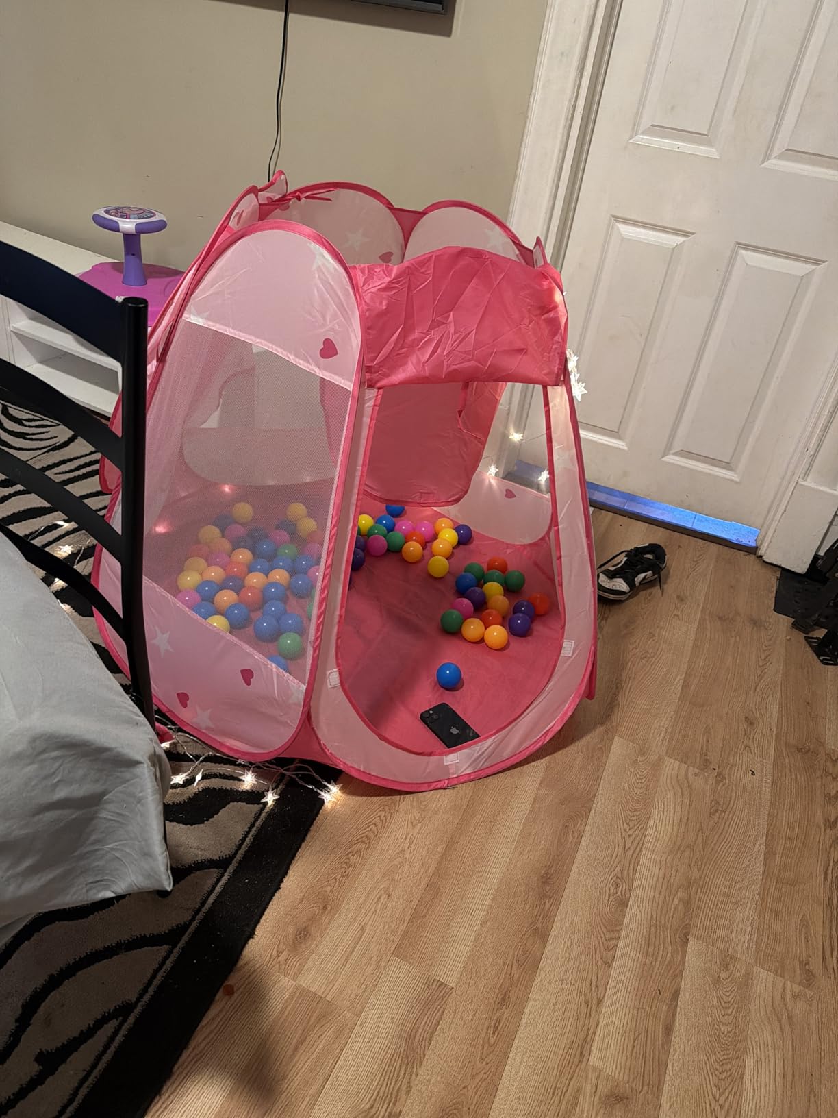 Crayline Pop Up Princess Tent with Star Light, Toys for Year Old Girl Birthday Gift, Girl Toys, Ball Pit for Girl Gift, Easy to Pop Up and Assemble(Pink) customer photo 2