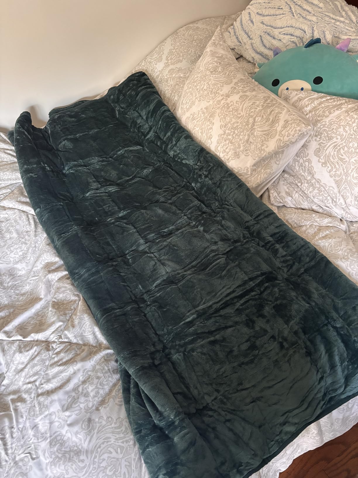 Uttermara Weighted Blankets for Adults Queen Size, 15lbs 60x80 inches Blanket with Soft Warm Plush Sherpa Fleece, Washable Thick Heavy Throw for Sleeping and Calming, Grey customer photo 2