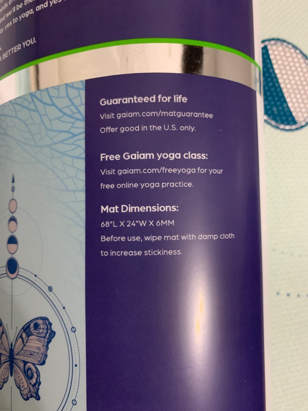 Gaiam Premium Yoga Mat, 6mm Thick Print Mat - Non-slip print design for yoga, Pilates & floor workouts customer photo 1