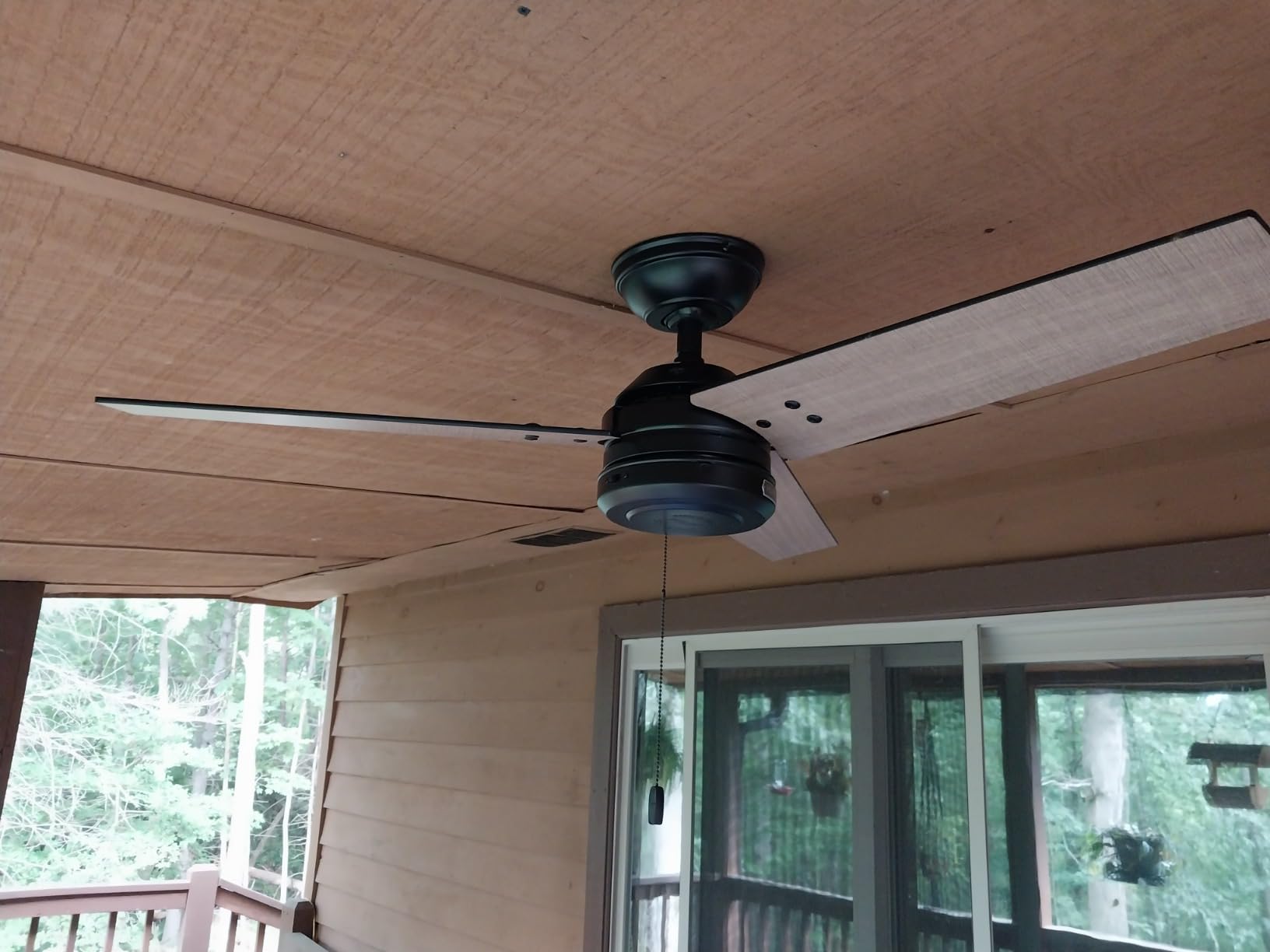 Hunter Cassius, Outdoor or Indoor, Ceiling Fan, 44 inch, Matte Black | No Light, Standard Mount, Pull Chain, 3 Blades, For Living Room, Patio, Porch, Garage customer photo 2