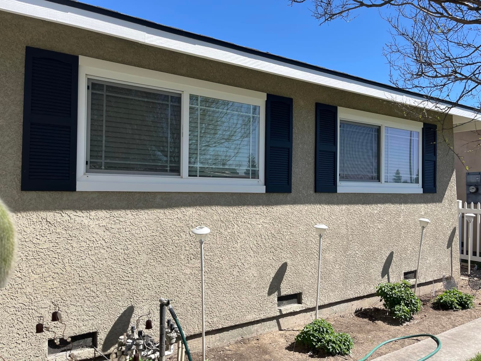 Polaris Homeside Open Louver Vinyl Shutters (1 Pair) 14-1/2in. x 59in. - 930 White customer photo 1