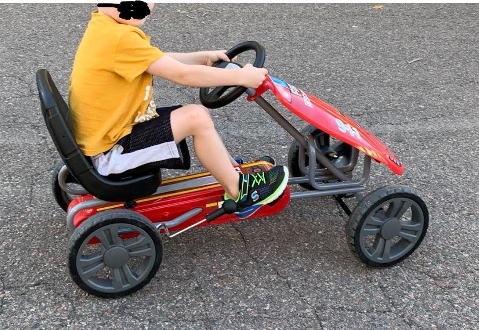 hauck Speedster Pedal Go-Kart for Kids Ages 4-8, Green | Outdoor Ride-On Bicycle Cart with EVA Plastic Tires for Boys and Girls with Adjustable Bucket Seat and Handbrake customer photo 1