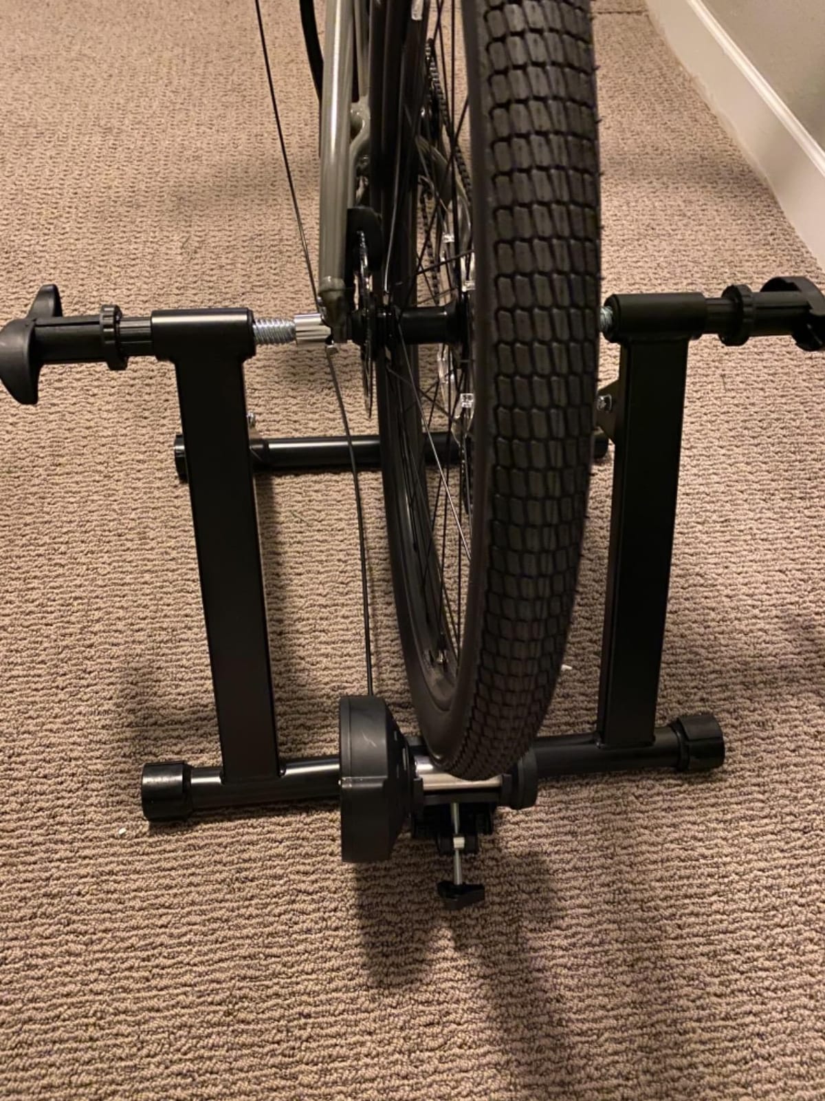 BalanceFrom Bike Trainer Stand Steel Bicycle Exercise Magnetic Stand with Front Wheel Riser customer photo 1