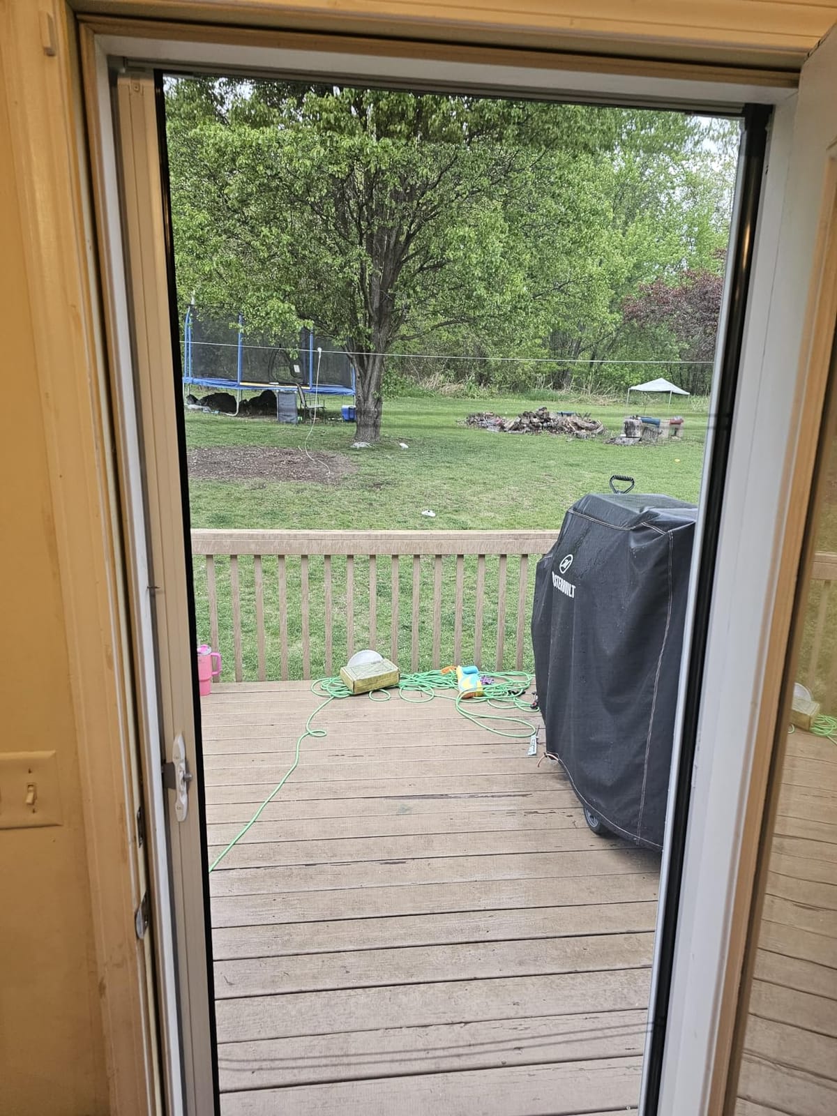 LARSON Brisa Sandstone Retractable Screen Door Thin Mesh 32-36 in Wide | Single, Thin Mesh Screen, High Visibility, Front Doors customer photo 1