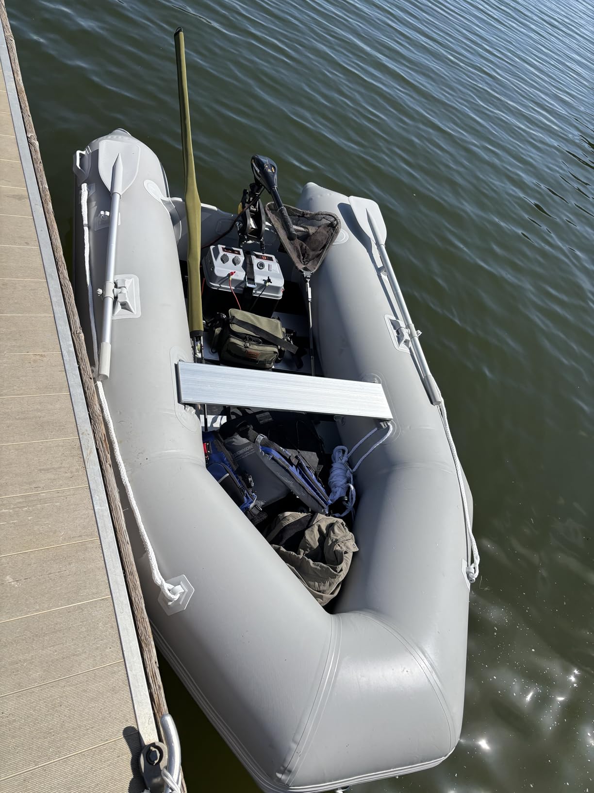 CO-Z 10ft Inflatable Dinghy Boat for 4 Adults, 990lb PVC Raft with Oars | 1000D PVC, aluminum floor and oars, motor mount to 15hp, 3 air chambers, foot pump, carry bag, repair kit, fishing water sports customer photo 1