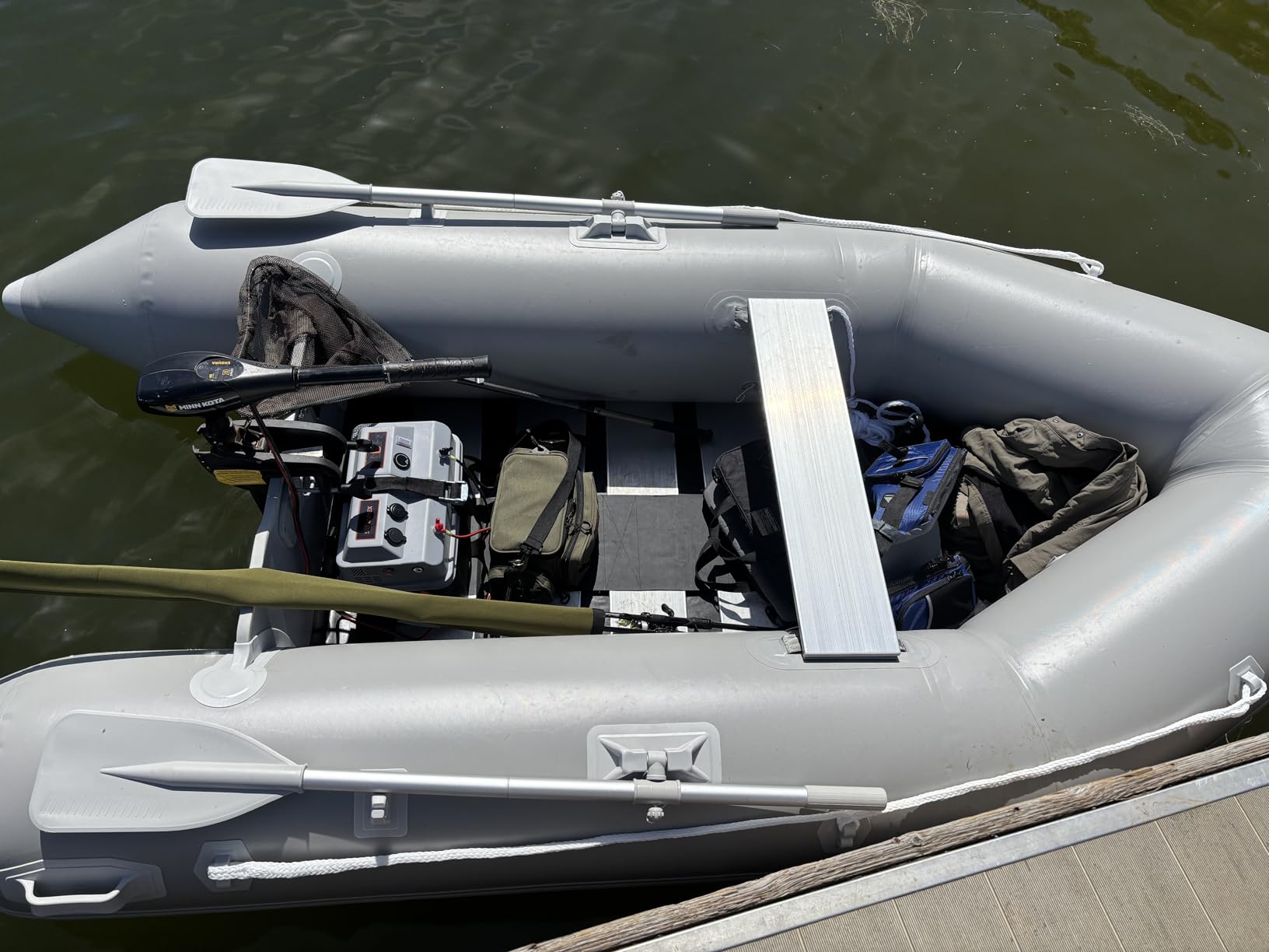CO-Z 10ft Inflatable Dinghy Boat for 4 Adults, 990lb PVC Raft with Oars | 1000D PVC, aluminum floor and oars, motor mount to 15hp, 3 air chambers, foot pump, carry bag, repair kit, fishing water sports customer photo 2