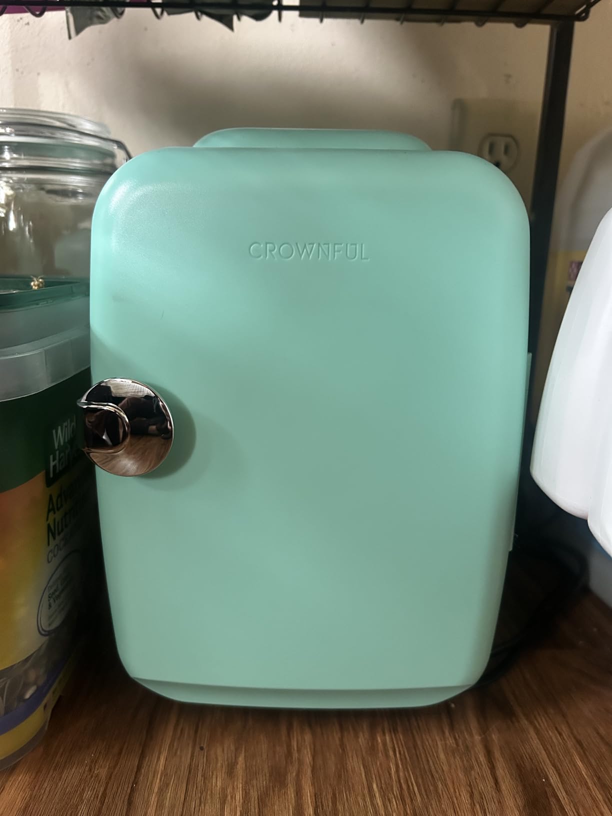 CROWNFUL Mini Fridge, 4 Liter/6 Can Portable Cooler and Warmer Personal Refrigerator for Skin Care, Cosmetics, Beverage, Food, Great for Bedroom, Office, Car, Dorm, ETL Listed (White) customer photo 2