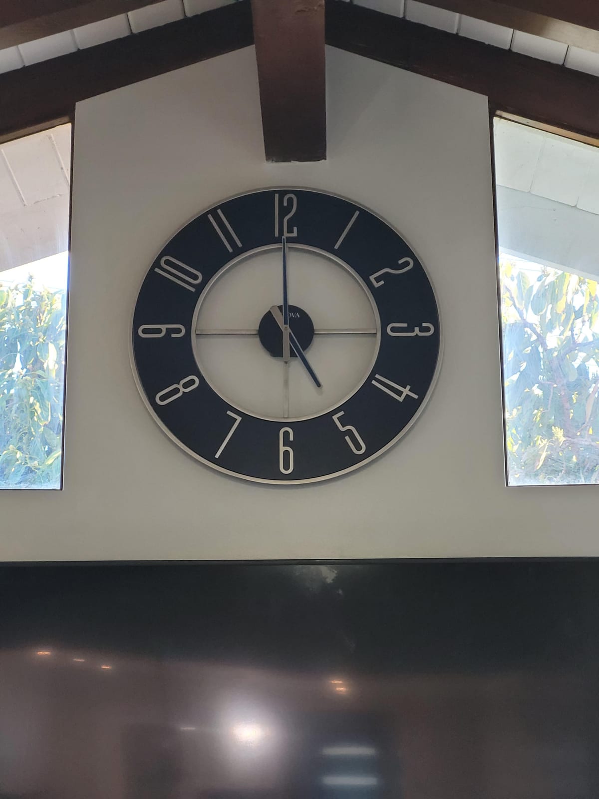 Bulova Blue Steel Oversize Wall Clock | Model C4809, 27