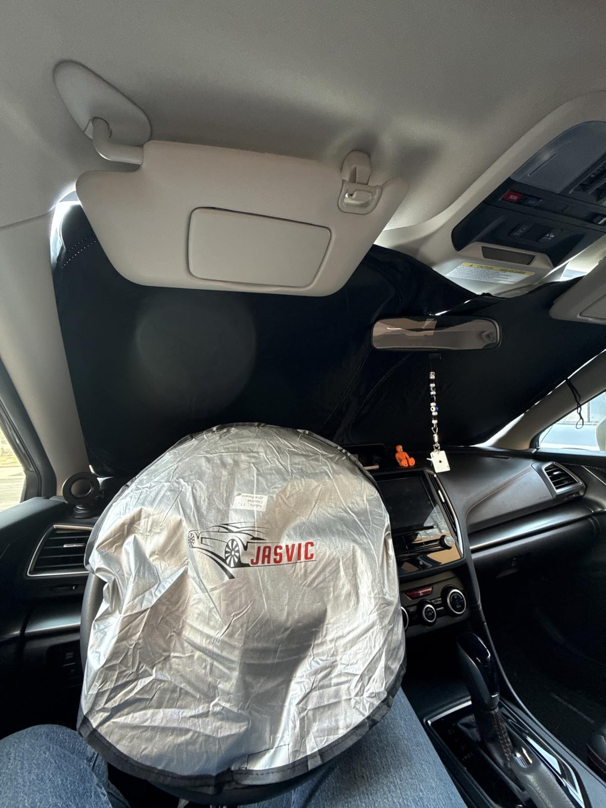 2026 Windshield Sun Shade Umbrella, Foldable Car Sunshade, 99% UV Block | Car Front Window Shield(Heat Insulation Protection) for Auto Windshield Covers Blackout Trucks Cars(Large) customer photo 2