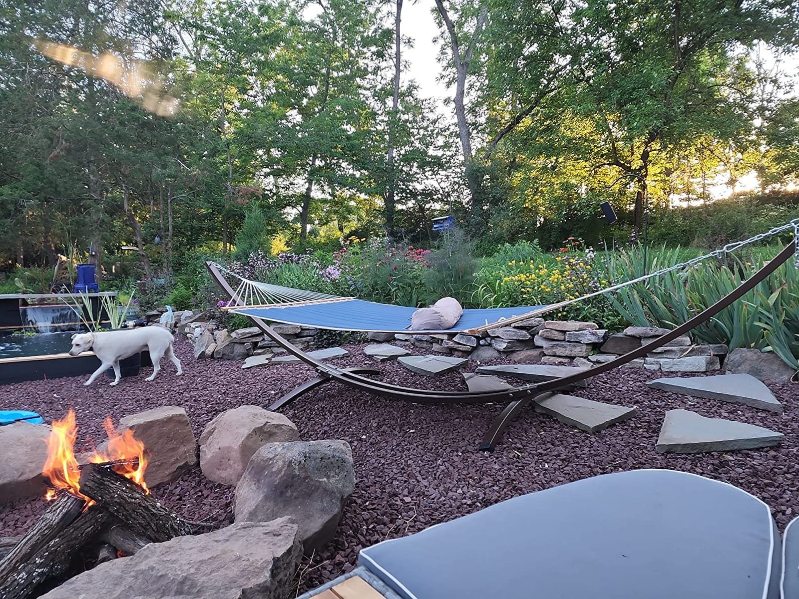 15 Ft Indoor/Outdoor Powder Coated Galvanized Steel Arc Hammock Stand. Strongest Supports Single/Double Hammock Bed.(Bronze) customer photo 1