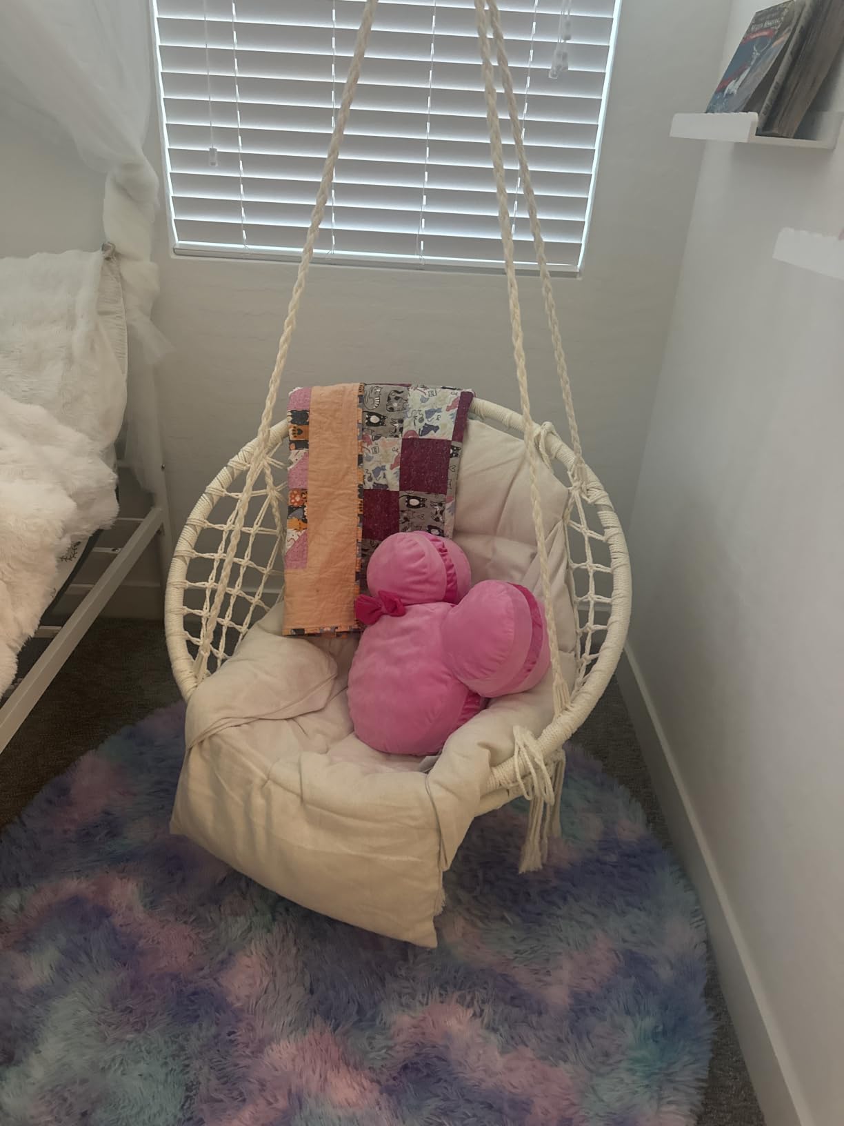 SONGMICS Hanging Chair, Boho Swing Chair with Large, Thick Cushion | Hammock Chair, Holds up to 264 lb, Accessories Included, Cream White, SOGNIA Collection, UGDC042M01V3 customer photo 1