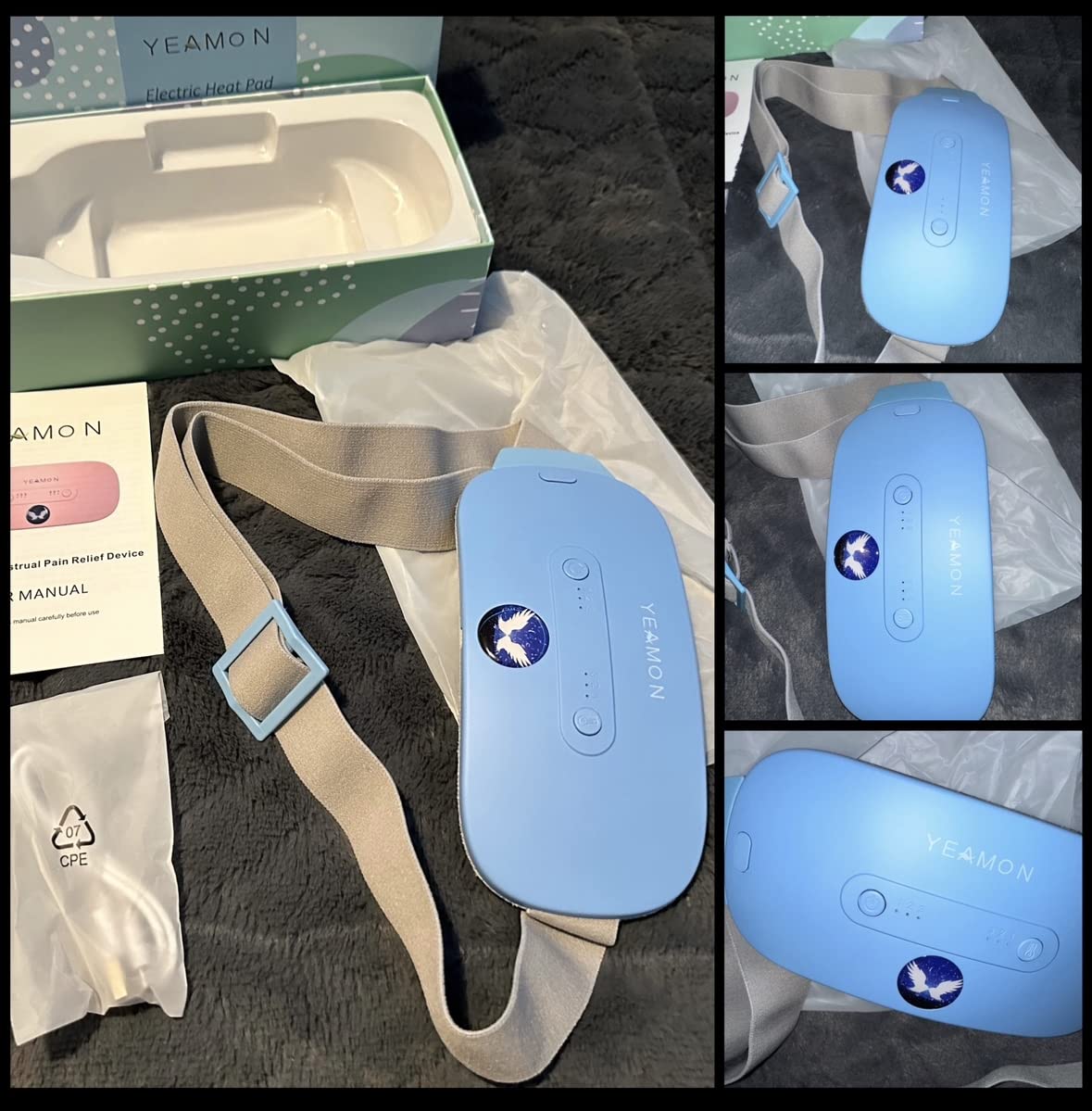 Portable Cordless Heating Pad, Electric Waist Belt Device, Fast Heating Pad with 3 Heat Levels and 3 Massage Modes, Back or Belly Heating Pad, Gift for Her, Women and Girl customer photo 1