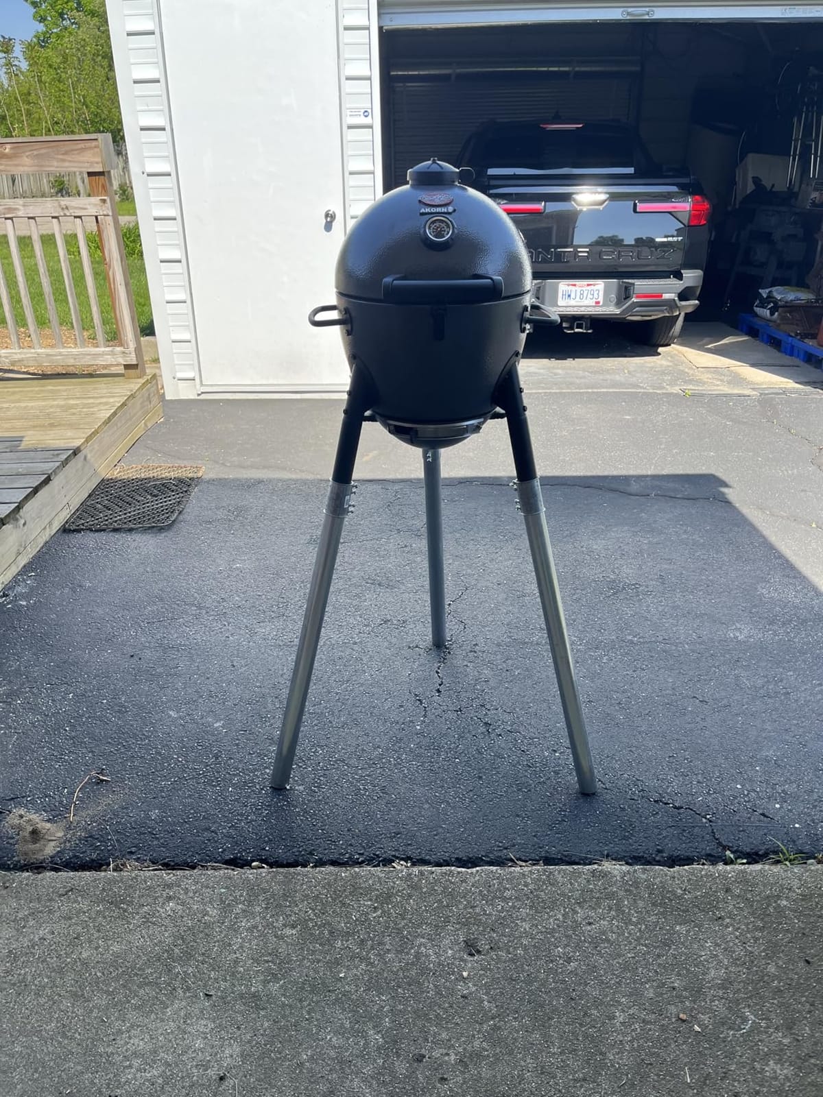 Char-Griller AKORN Jr. Portable Kamado Charcoal Grill and Smoker with Cast Iron Grates and Locking Lid with 155 Cooking Square Inches in Ash, Model E86714 customer photo 1