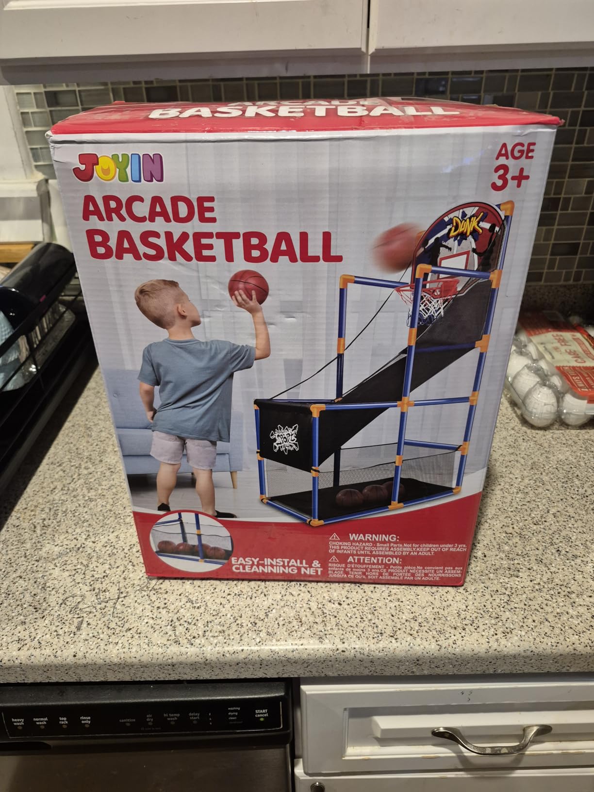 JOYIN Arcade Basketball Game Set with 4 Balls and Hoop for Kids 3+ customer photo 2