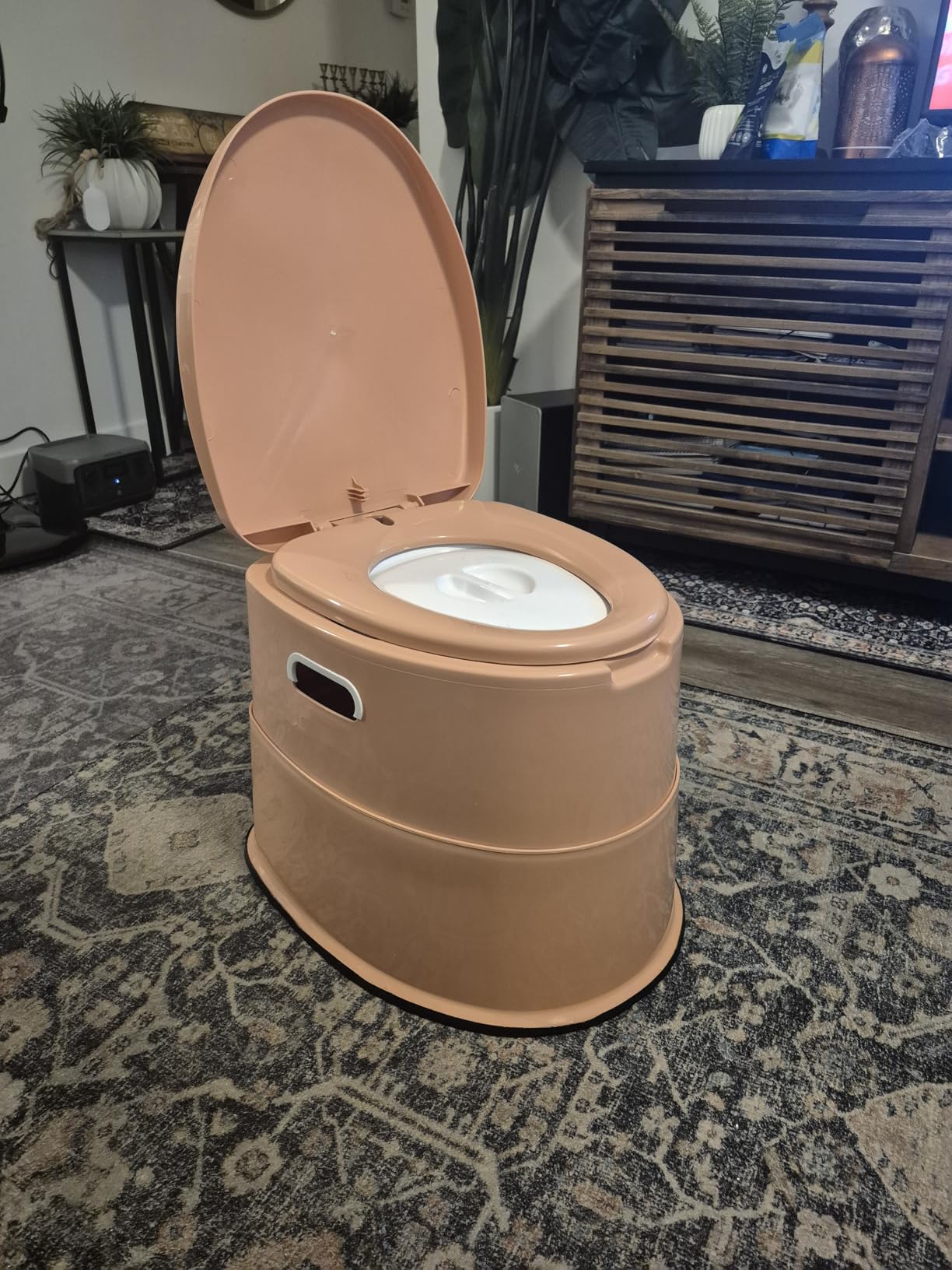 VINGLI Portable Toilet | Indoor Outdoor Commode w/Detachable Inner Bucket & Removable Paper Holder, Lightweight & Compact for Camping, Boat, Van, Emergency Use (Grey) customer photo 2