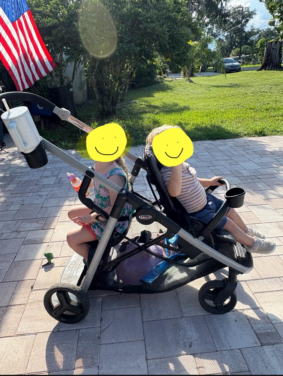 Graco Ready2Grow 2.0 Double Stroller, Twin Baby Stroller Features Bench Seat and Standing Platform Options, Compact Fold Perfect for Baby Travel, Rafa customer photo 2