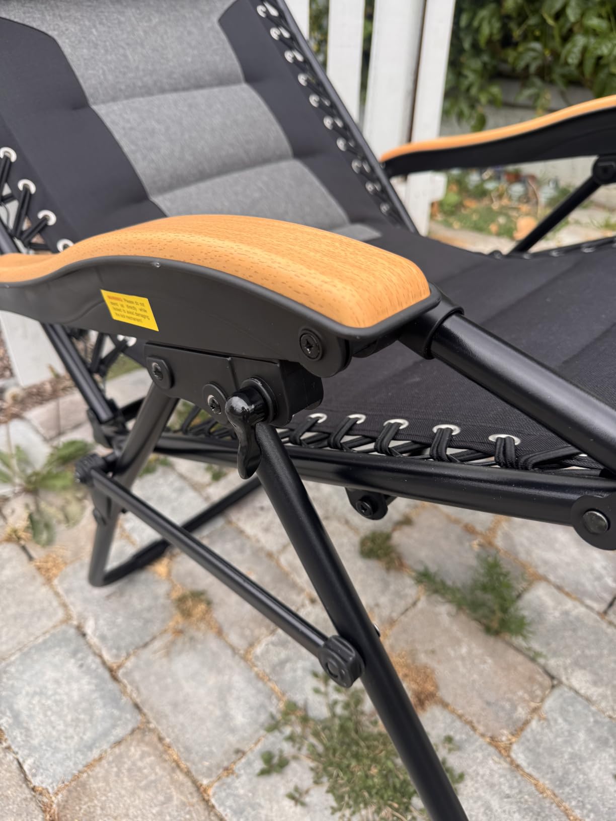 PHI VILLA XXL Padded Zero Gravity Chair, Cup Holder, Black | Foldable Patio Recliner, 30