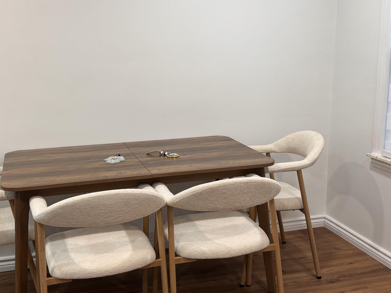 VASAGLE Folding Dining Table, Drop Leaf Extendable Table for Small Spaces, Seats 2-4 customer photo 1