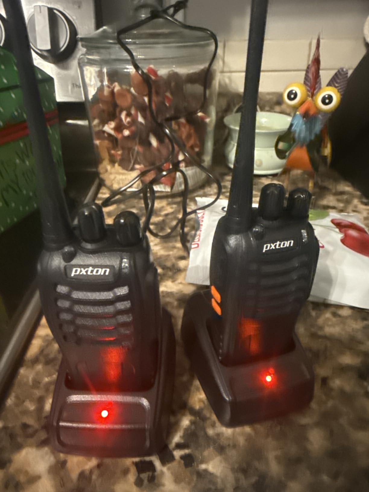pxton Walkie Talkies Long Range for Adults with Earpieces, 16 Channel Walky Talky Rechargeable Handheld Two Way Radios with Flashlight Li-ion Battery and Charger (4 Pack) customer photo 2