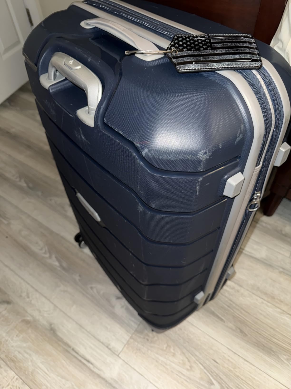 Samsonite Freeform 2-Piece Luggage Set - Carry-On & Large Checked Luggage with Dual Spinner Wheels - Durable Polypropylene Hardshell - TSA Lock, Airline-Approved - Expandable Hard Shell - Navy customer photo 1