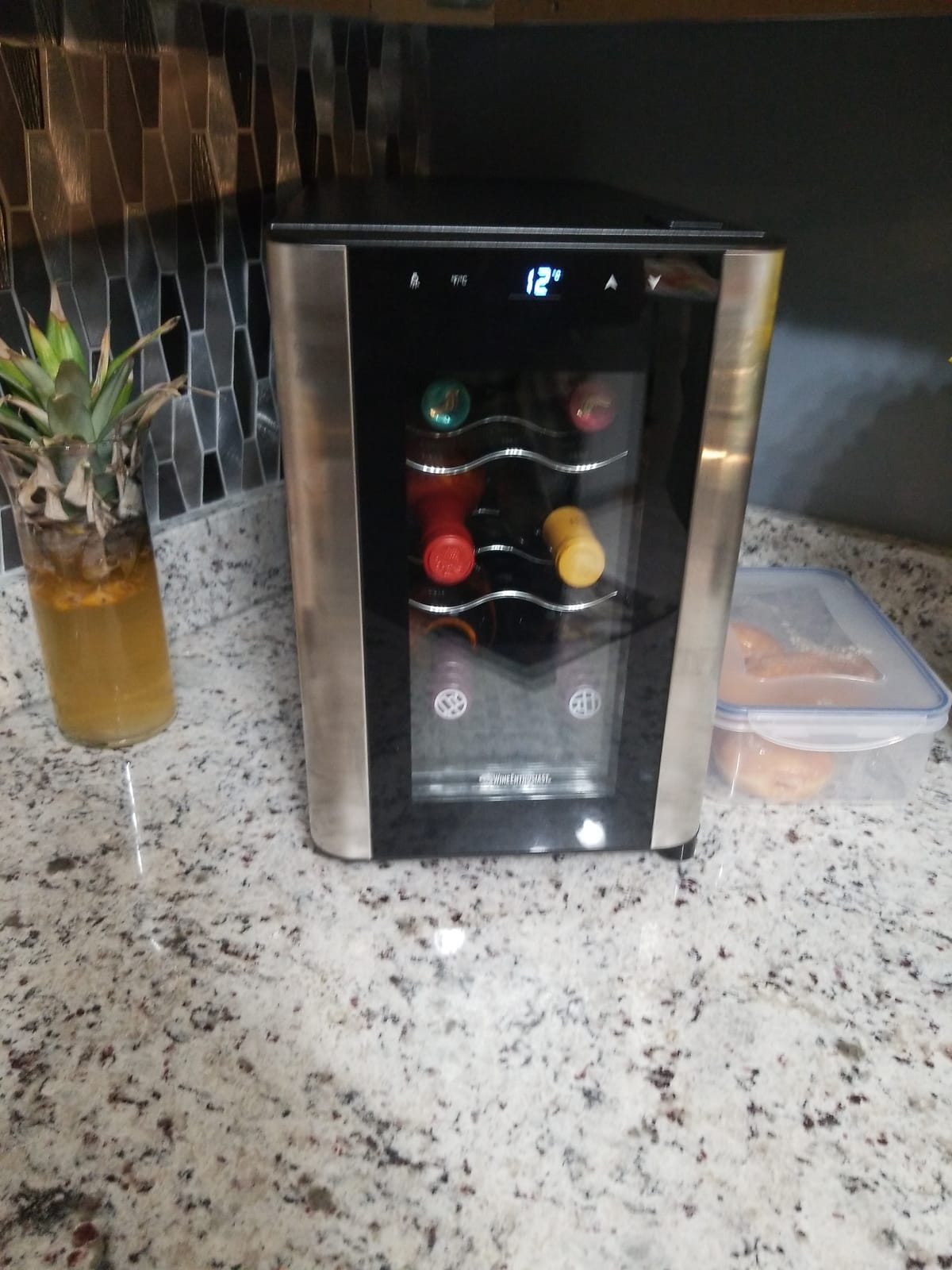 Wine Enthusiast 6-Bottle Countertop Wine Cooler - Compact Mini Wine Cooler for Kitchen or Bedroom with 3 Shelves, Energy-Efficient Cooling, Adjustable Digital Temperature Control customer photo 1