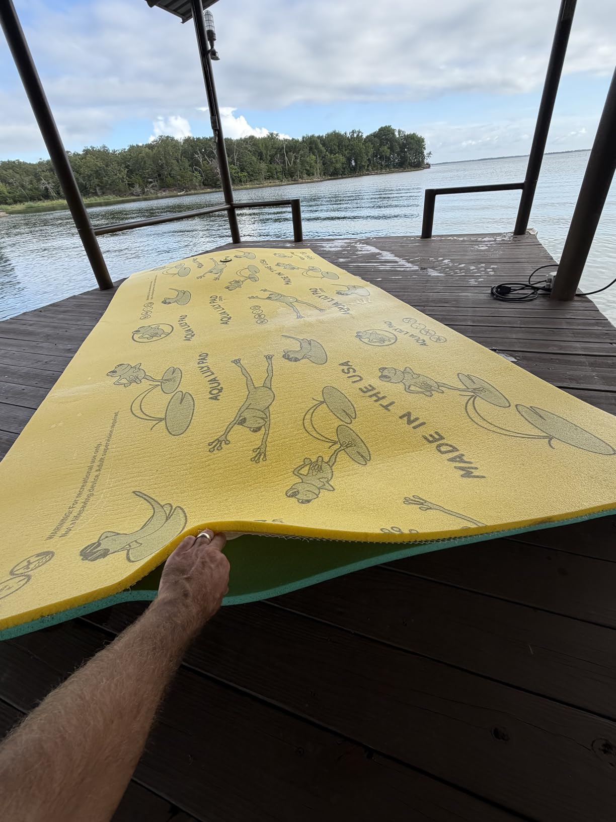 Aqua Lily Pad Original Floating Water Mat Island Float Layer FlexCore Green/Yellow Foam Raft, Made in The USA customer photo 2