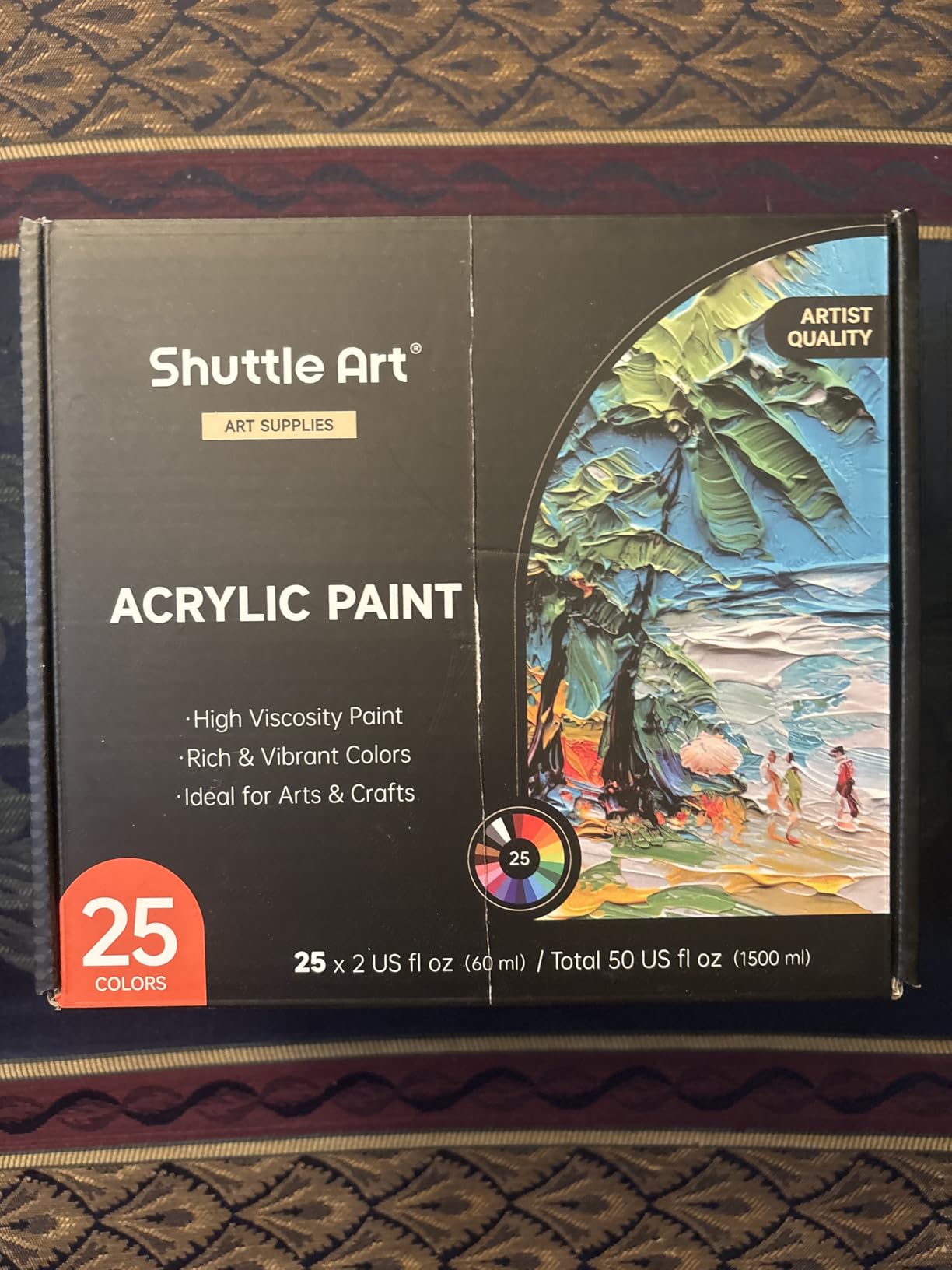Shuttle Art Acrylic Paint, 50 Colors Acrylic Paint Set, 2oz/60ml Bottles, Rich Pigments, Water Proof, Premium for Artists, Beginners and Kids on Canvas Rocks Wood Ceramic Fabric customer photo 2