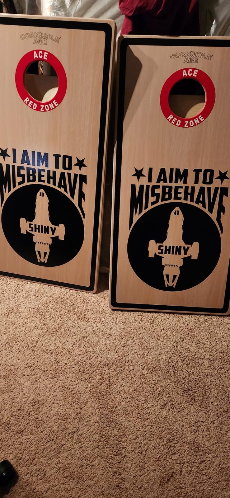 CornholeAce Custom ACE Red Zone | Cornhole Board Set | No Bounce! Made of Baltic Birch Plywood, Includes Handles, Made in USA, Professional Tournament Style | ACE Pro Series customer photo 1
