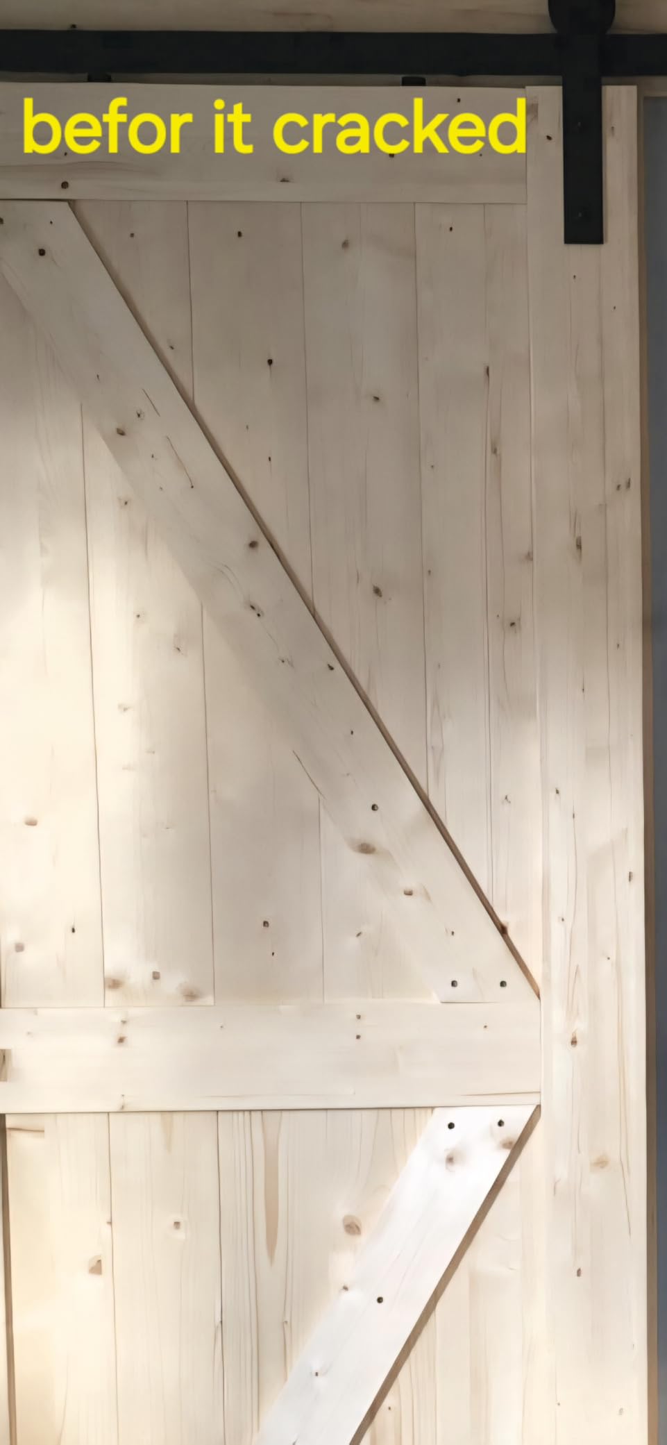 FREDBECK 36in x 84in Wood Barn Door with 6.6FT Barn Door Hardware Kit Included K Shape Solid Spruce Panel Need to Assembly customer photo 2