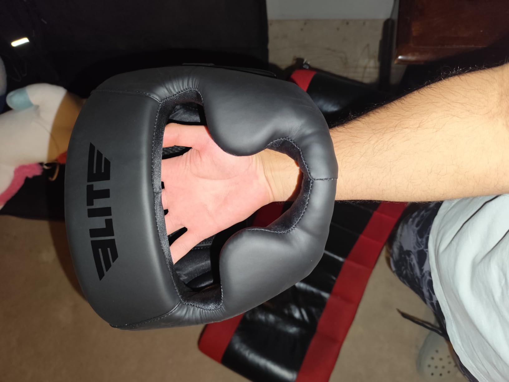 Elite Sports Boxing Headgear Men, Boxing Head Guard Sparring Gear, MMA Headgear Kickboxing Muay Thai Training Helmet, Protective Fighting Gear, Adjustable Face Protection customer photo 2