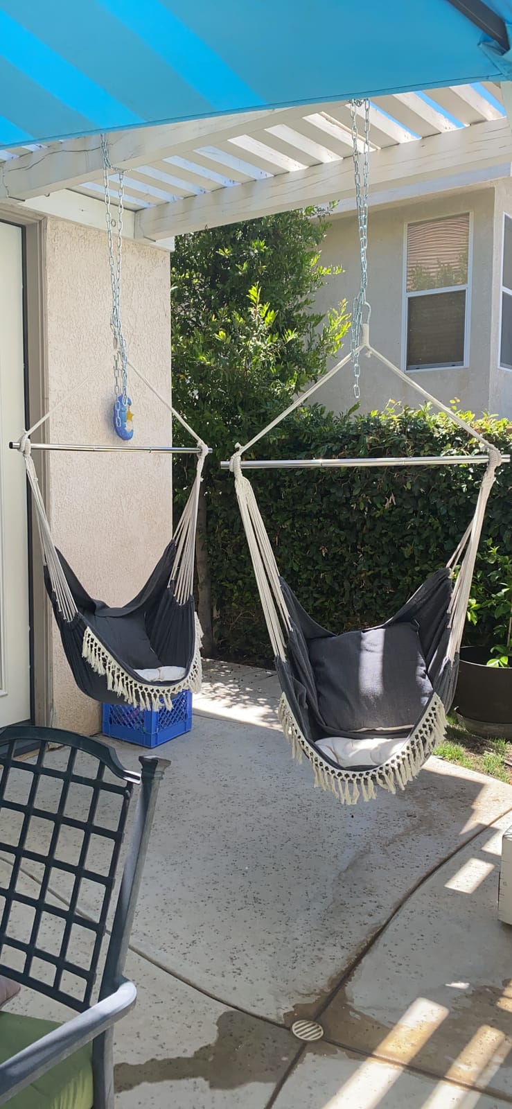Chihee Hammock Chair Max 500 Lbs 2 Cushions Spreader Bar Strap Carabiner | Collapsible Metal Rod with Anti-Slip Grooves Portable Hanging Swing Side Pocket Macrame Bohemian Chair Indoor Outdoor Graden customer photo 1