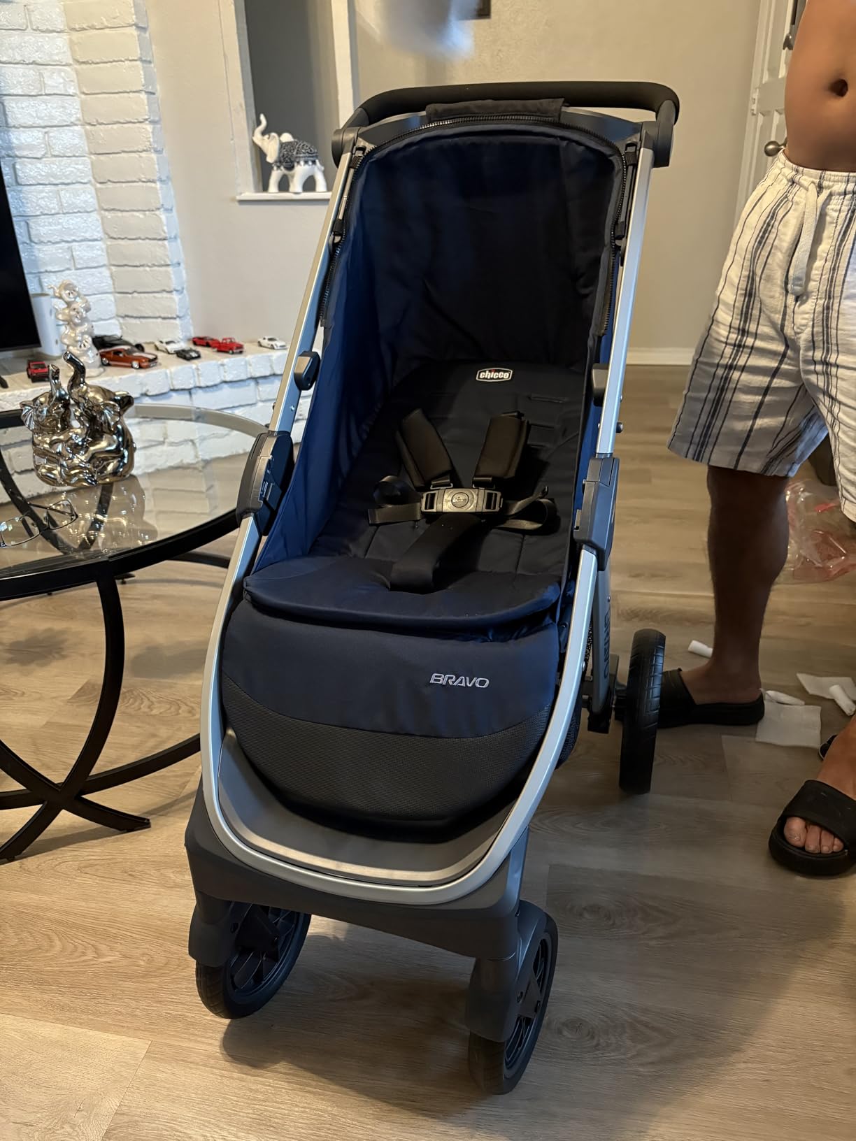 Chicco Bravo 3-in-1 Travel System, Quick-Fold Stroller with Car Seat | Camden/Black, KeyFit 30 car seat, 3 modes, UPF 50+ canopy, one-hand fold, all-wheel suspension, baby travel stroller customer photo 1