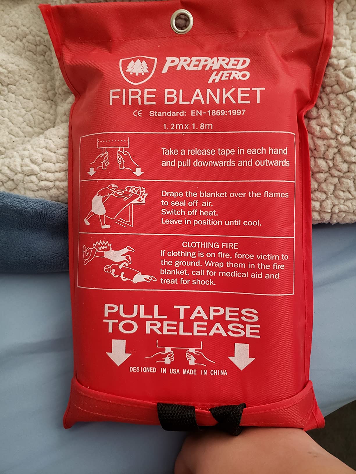 Prepared Hero Emergency Fire Blanket XL, Kitchen & Home, 47 x 71 in, 4 Pack | Full-Body Coverage customer photo 1
