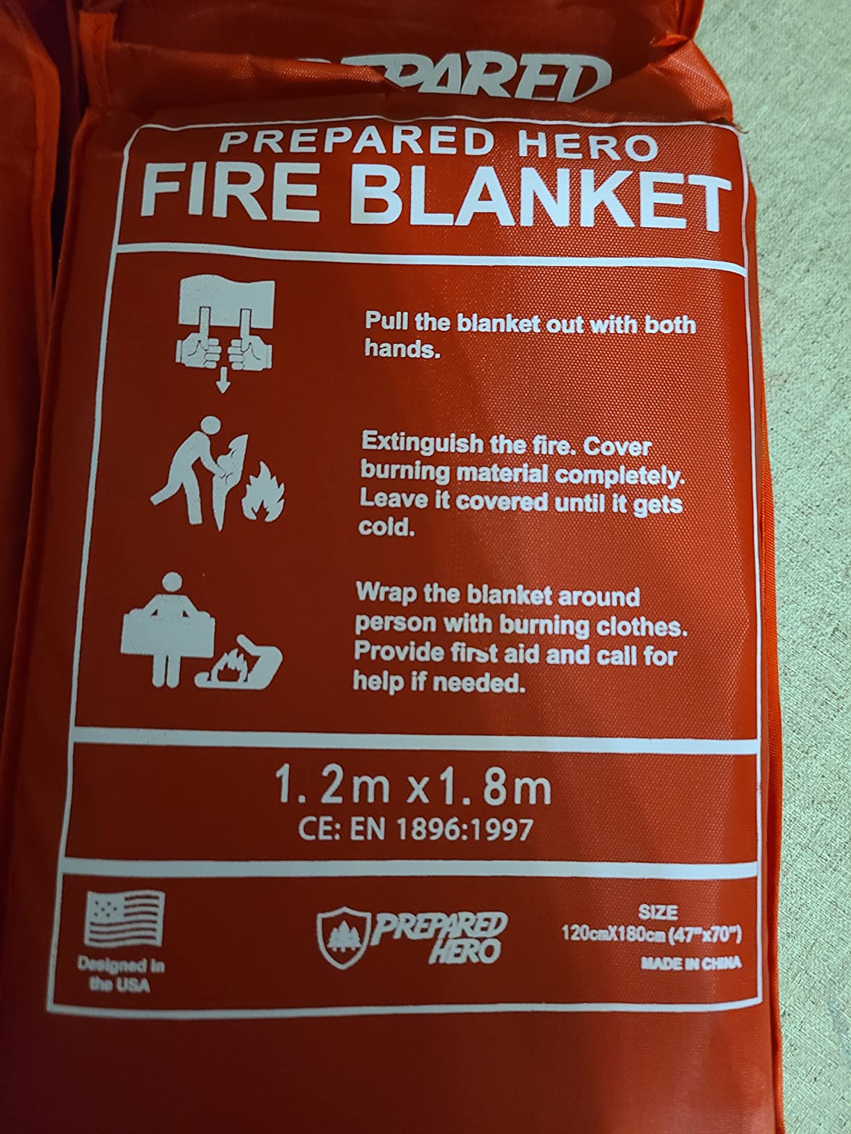 Prepared Hero Emergency Fire Blanket XL, Kitchen & Home, 47 x 71 in, 4 Pack | Full-Body Coverage customer photo 2