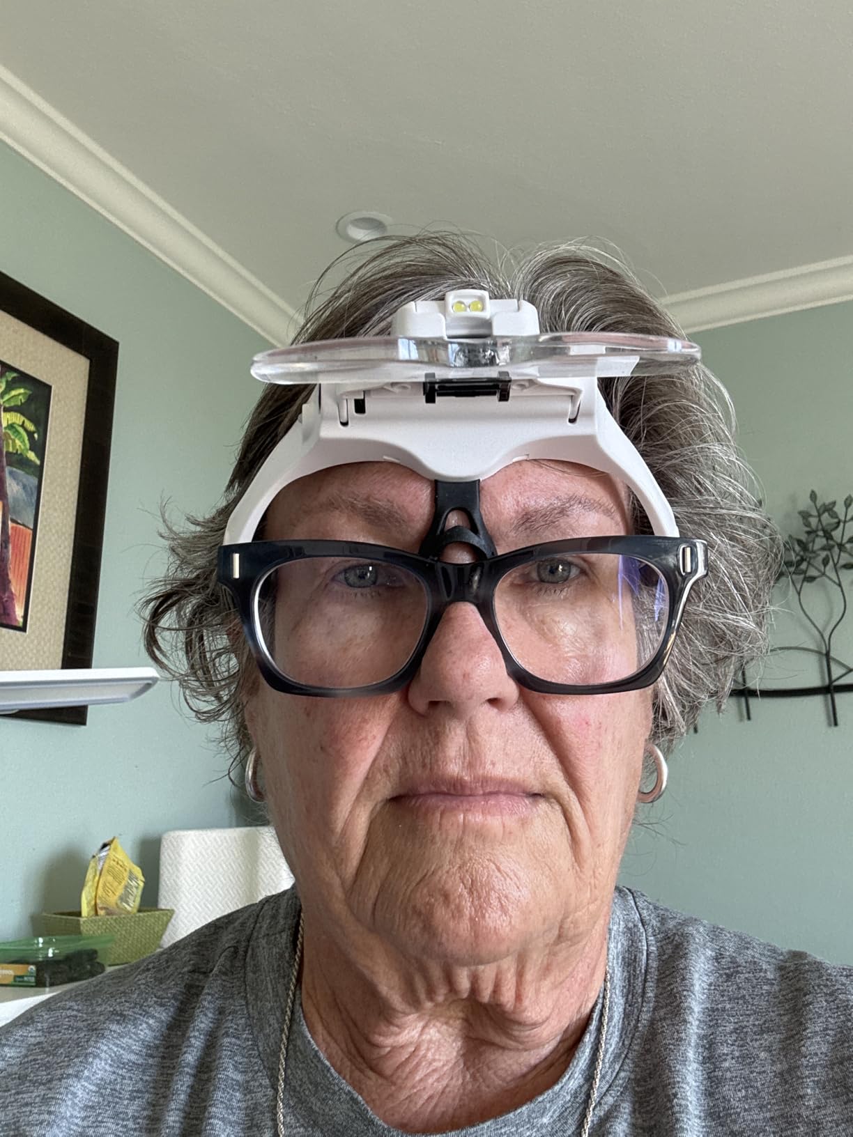 Vision Aid Magnifying Glasses with LED Light, 5 Lenses, Headband, Storage Case | Hands Free Lighted Head Mount Magnifier for Hobby Crafts Macular Degeneration Cross Stitch Diamond Painting Close Work customer photo 2