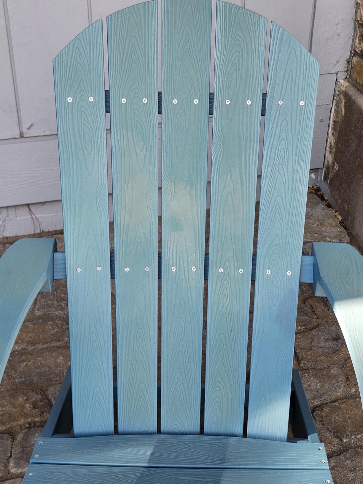 YEFU Adirondack Chair with Cup Holder, All-Weather Outdoor Chair, Blue | HIPS Plastic Fire Pit Chair with Wood Texture, Weather Resistant Lawn Chair for Outside Patio Garden Porch Deck Backyard customer photo 2