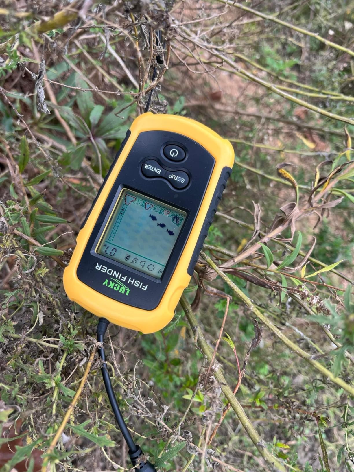 LUCKY Kayak Portable Fish Depth Finder Water Handheld Fish Finder Sonar Castable Kayak Boat Fishfinder Transducer Fishing LCD Display FFC1108 customer photo 2