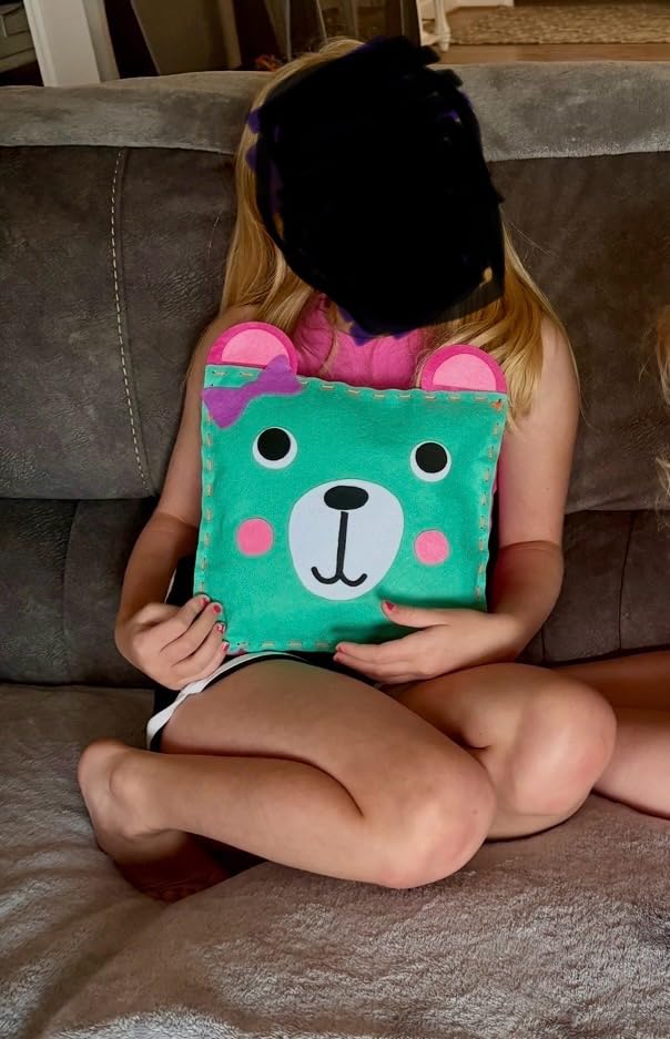 KRAFUN My First Sewing Kit for Kids Ages 6-12 | 7 Animal Dolls | 7 stuffed animal & plush pillow projects. Pre-punched felt & instructions included. Gift for girls & boys customer photo 2