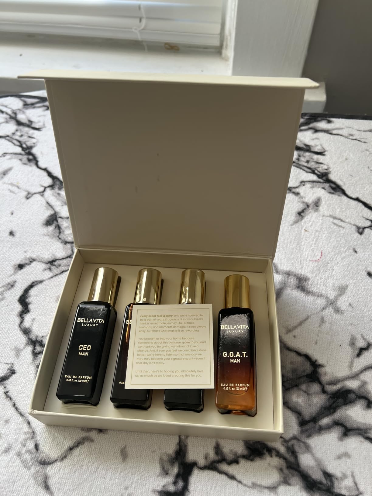 Bella Vita Organic Man Luxury Perfume Gift Set 4x20 ML for Men with Dominus, Oud, CEO, Impact | 80 ML customer photo 2