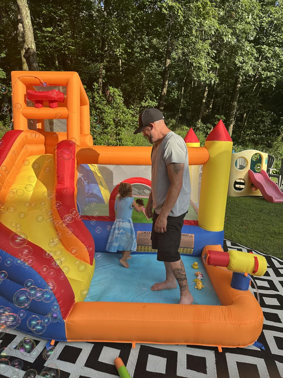 HuaKastro Inflatable Water Slide Bounce House for Kids with Pool, 5-in-1 Indoor/Outdoor Blow Up Play Center for Climbing, Sliding, Jumping & Splashing Fun, Blower Included customer photo 1