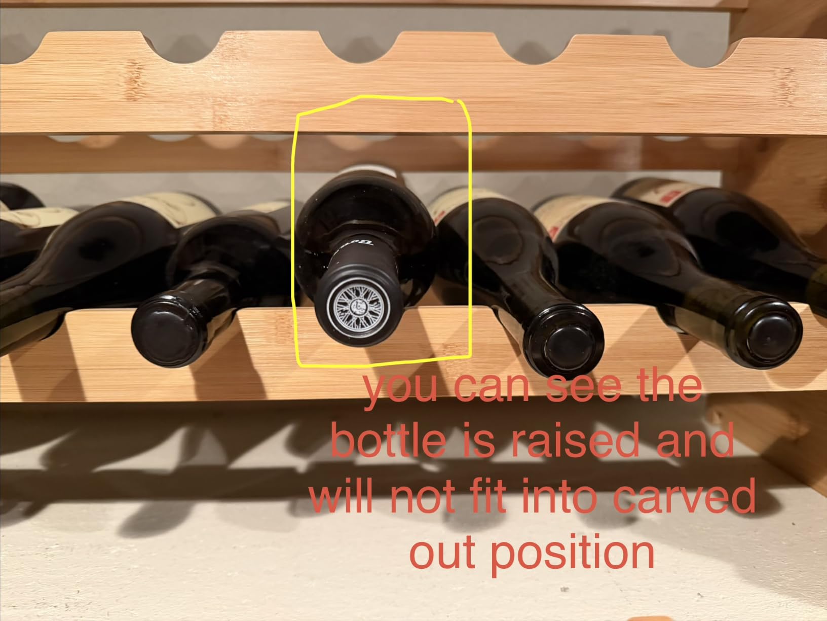NutriChef 72 Bottle Wine Rack Stackable Bamboo Freestanding, 8-Tier Modular Shelf, Sturdy Wobble Free, Upgraded 2026 Design, Easy No-Tool Assembly for Kitchen, Cellar or Bar Storage 33.5